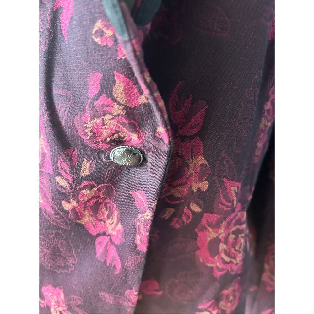 White House black market stylish colorful blazer w roses color red size 12 flora - Picture 3 of 8